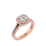 1 1/3 ctw Round Lab Grown Diamond Halo Engagement Ring