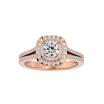 1 1/3 ctw Round Lab Grown Diamond Halo Engagement Ring