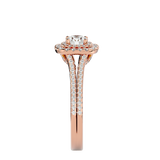 1 1/3 ctw Round Lab Grown Diamond Halo Engagement Ring