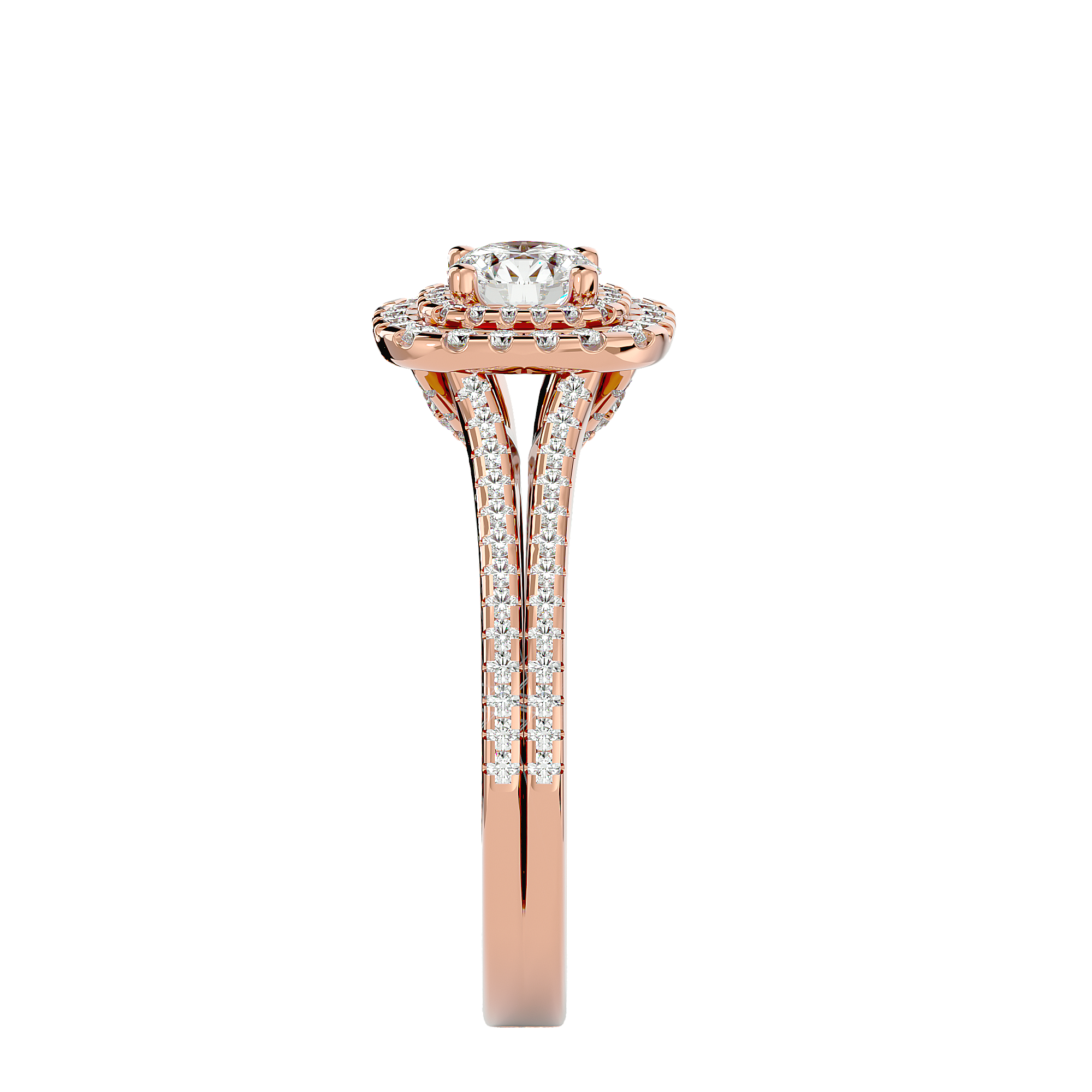 1 1/3 ctw Round Lab Grown Diamond Halo Engagement Ring