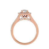 1 1/3 ctw Round Lab Grown Diamond Halo Engagement Ring
