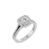 1 1/3 ctw Round Lab Grown Diamond Halo Engagement Ring