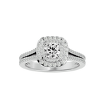 1 1/3 ctw Round Lab Grown Diamond Halo Engagement Ring