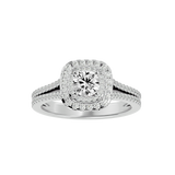 1 1/3 ctw Round Lab Grown Diamond Halo Engagement Ring