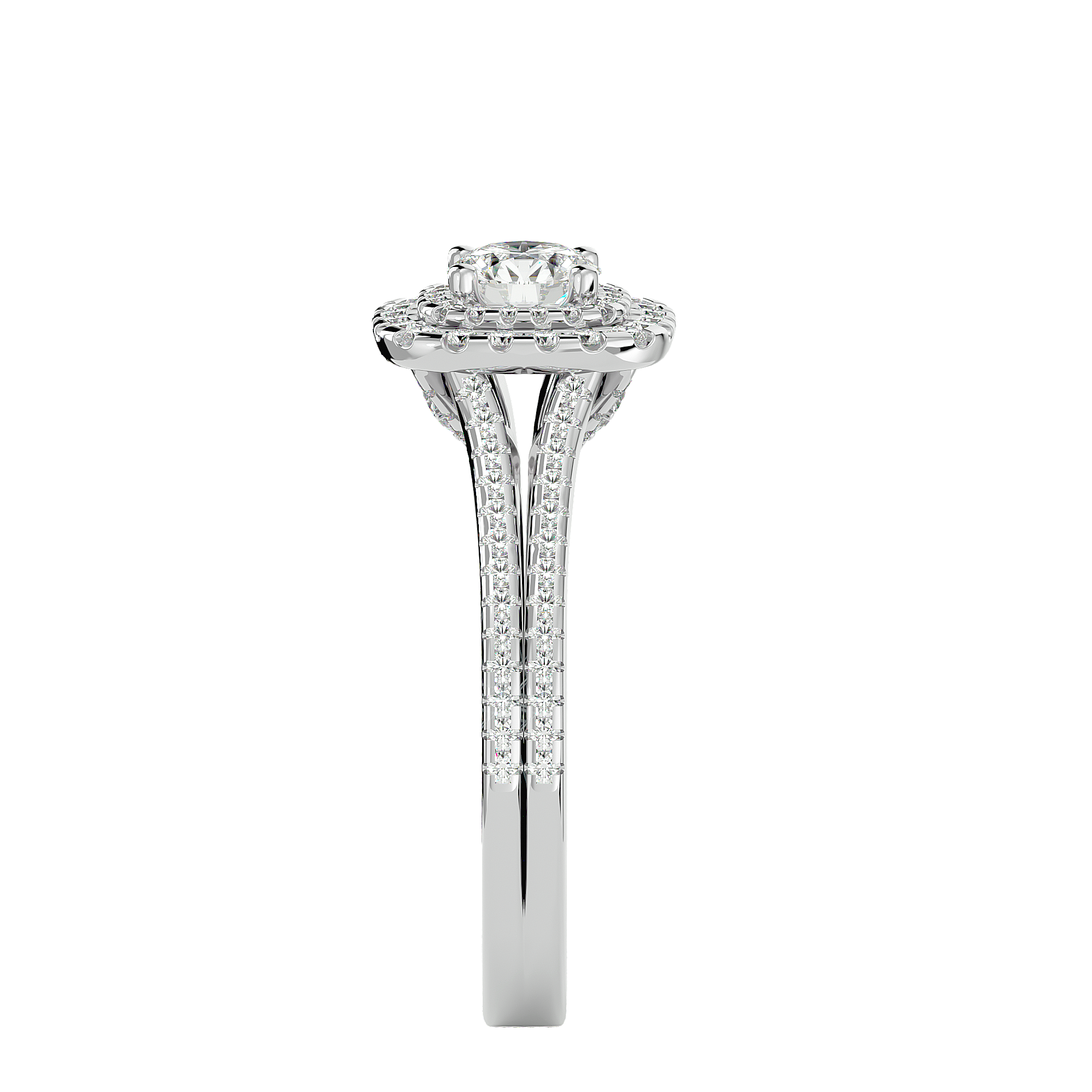 1 1/3 ctw Round Lab Grown Diamond Halo Engagement Ring