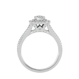 1 1/3 ctw Round Lab Grown Diamond Halo Engagement Ring