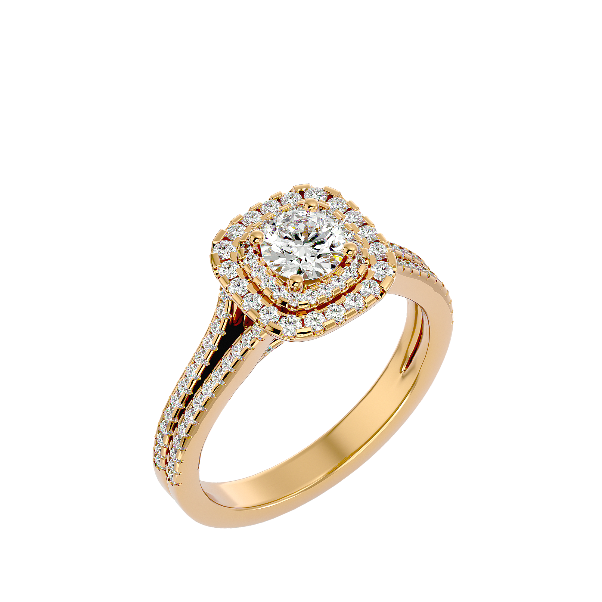 1 1/3 ctw Round Lab Grown Diamond Halo Engagement Ring