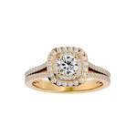 1 1/3 ctw Round Lab Grown Diamond Halo Engagement Ring