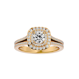 1 1/3 ctw Round Lab Grown Diamond Halo Engagement Ring