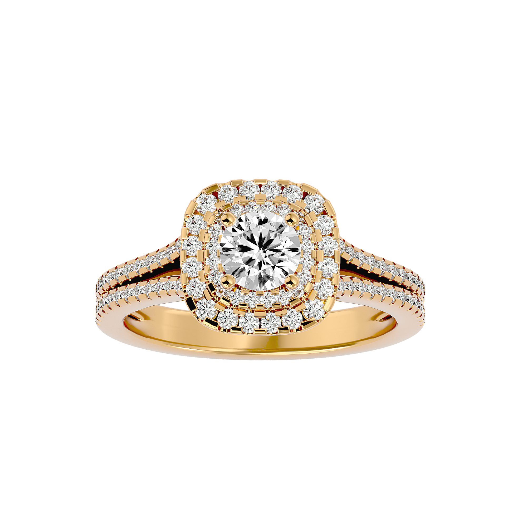1 1/3 ctw Round Lab Grown Diamond Halo Engagement Ring