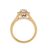 1 1/3 ctw Round Lab Grown Diamond Halo Engagement Ring