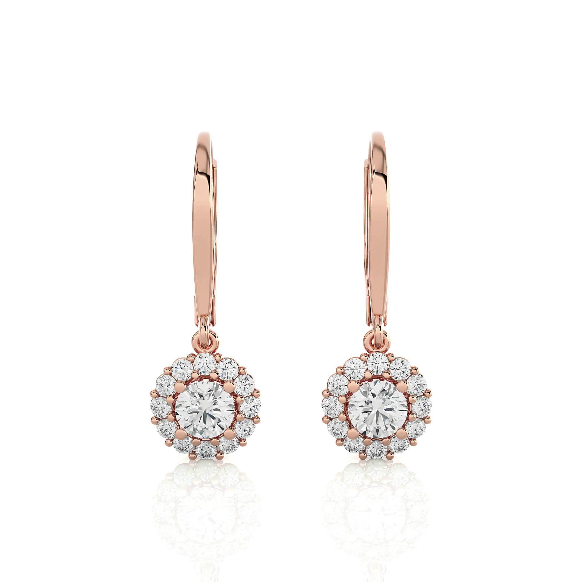 1 ctw Round Lab Grown Diamond Drop Earrings