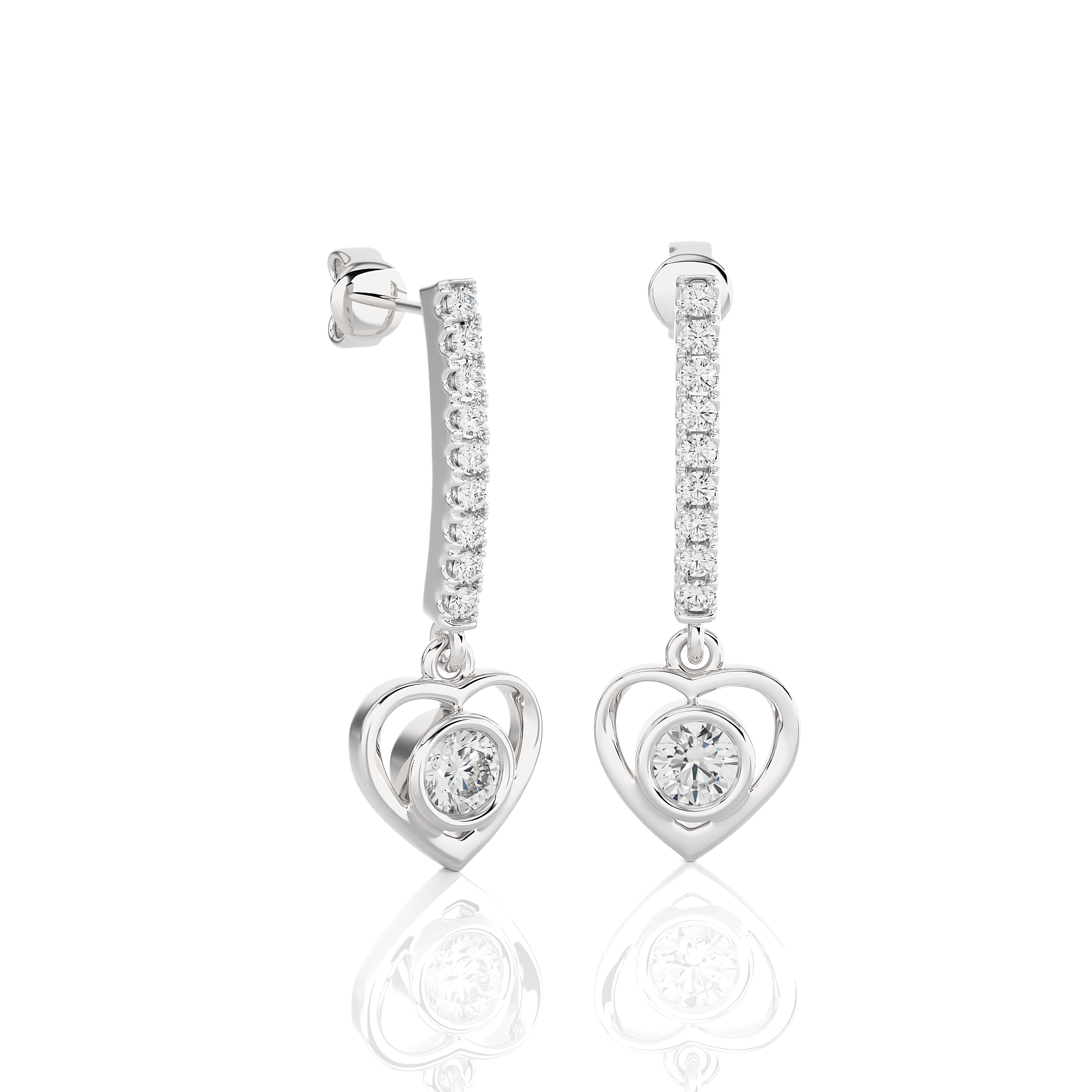 1/4 ctw Round Lab Grown Diamond Drop Earrings