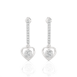 1/4 ctw Round Lab Grown Diamond Drop Earrings