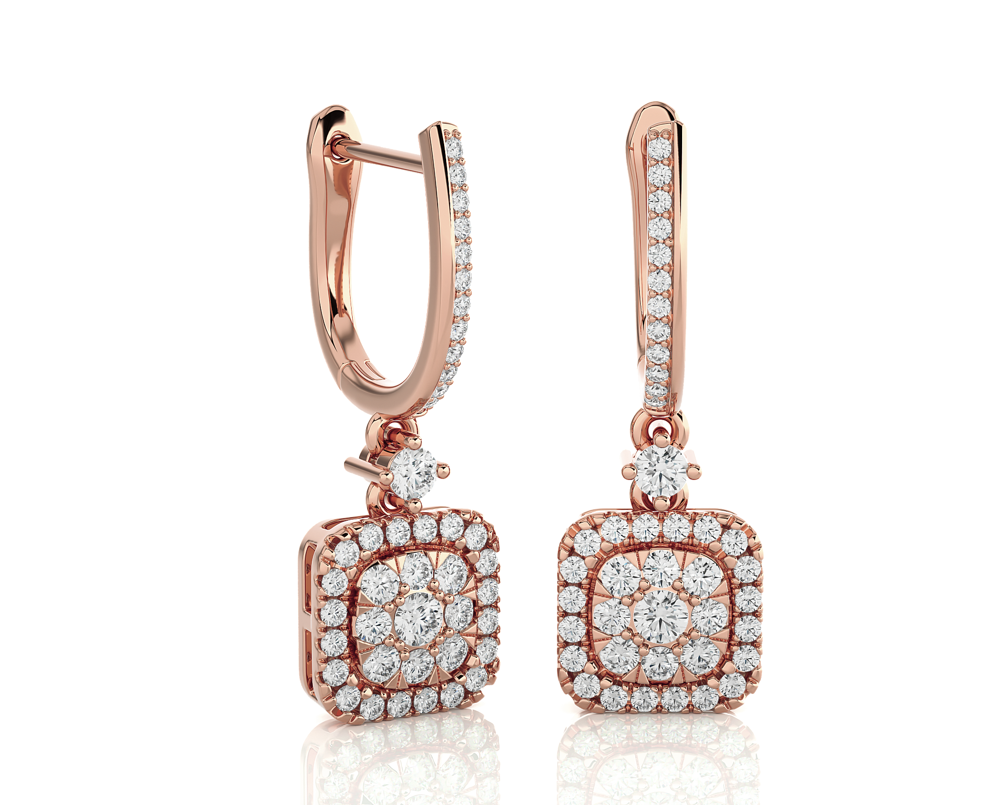3/4 ctw Round Lab Grown Diamond Drop Earrings