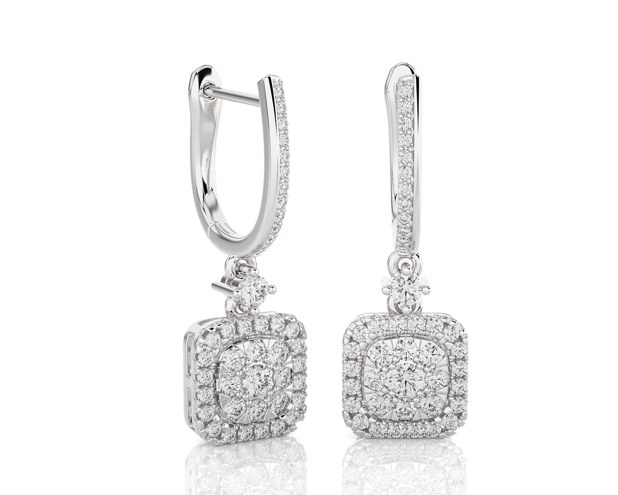 3/4 ctw Round Lab Grown Diamond Drop Earrings