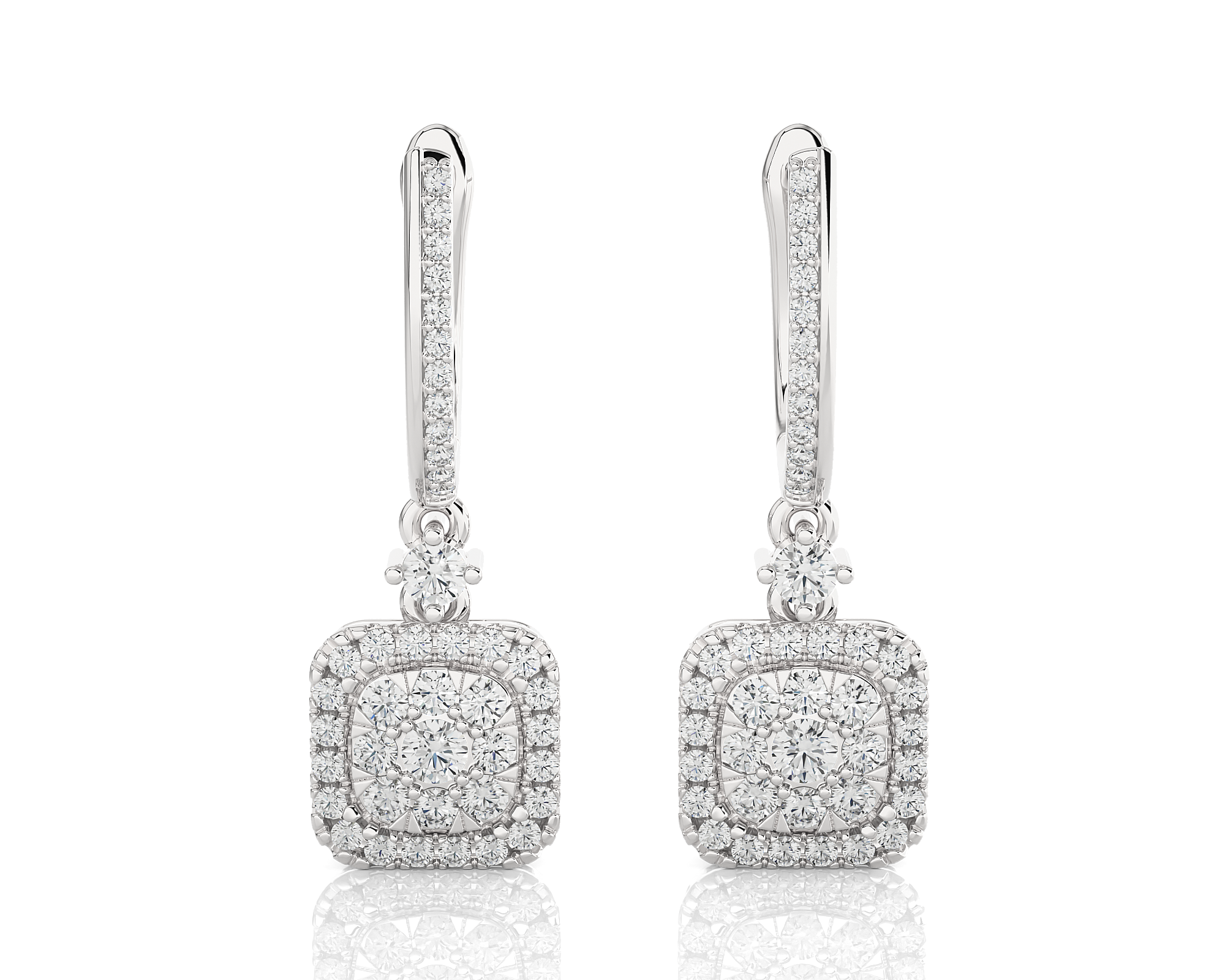 3/4 ctw Round Lab Grown Diamond Drop Earrings