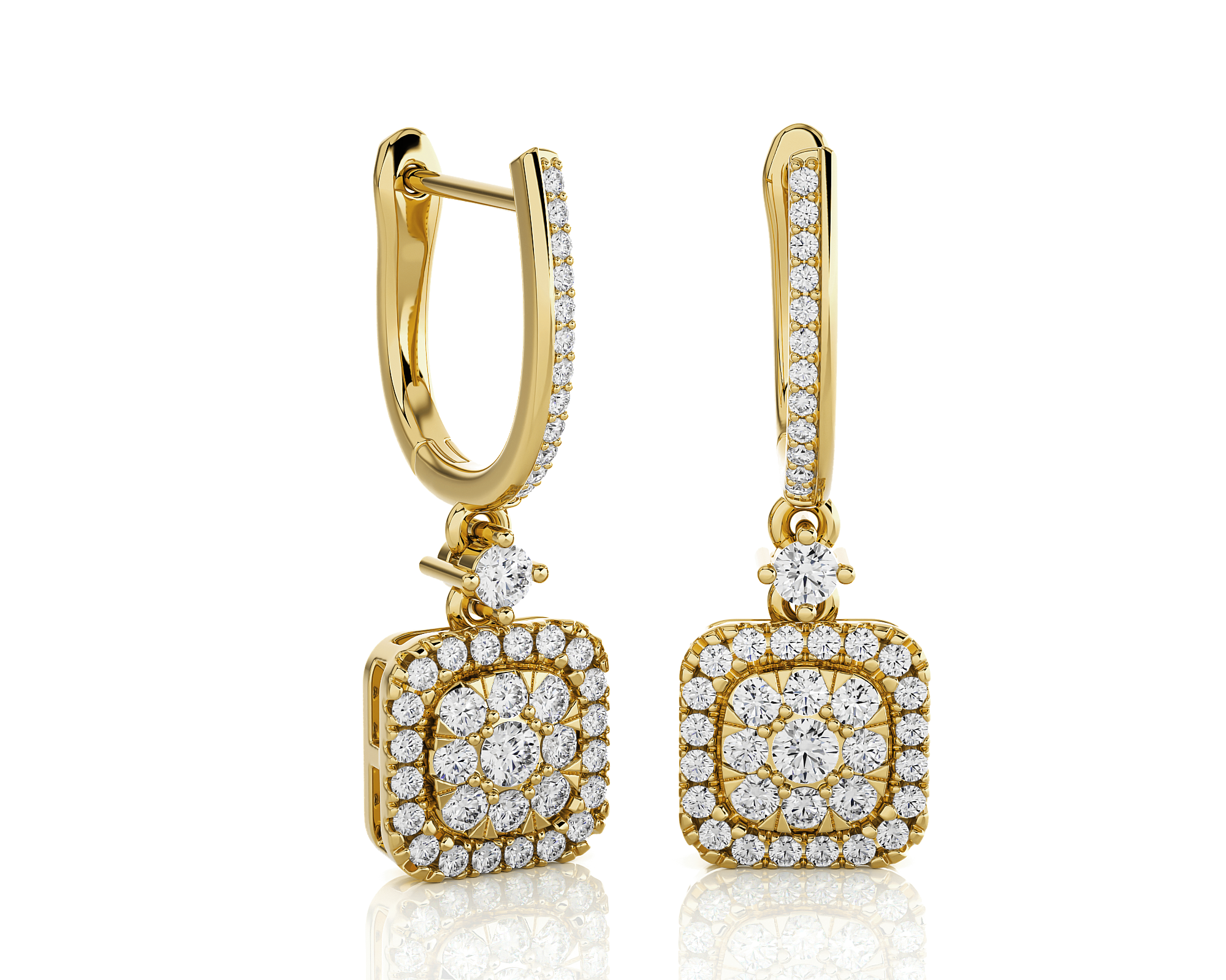 3/4 ctw Round Lab Grown Diamond Drop Earrings