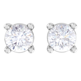 Round Lab Grown Diamond Solitaire Stud Earrings