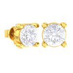 Round Lab Grown Diamond Solitaire Stud Earrings