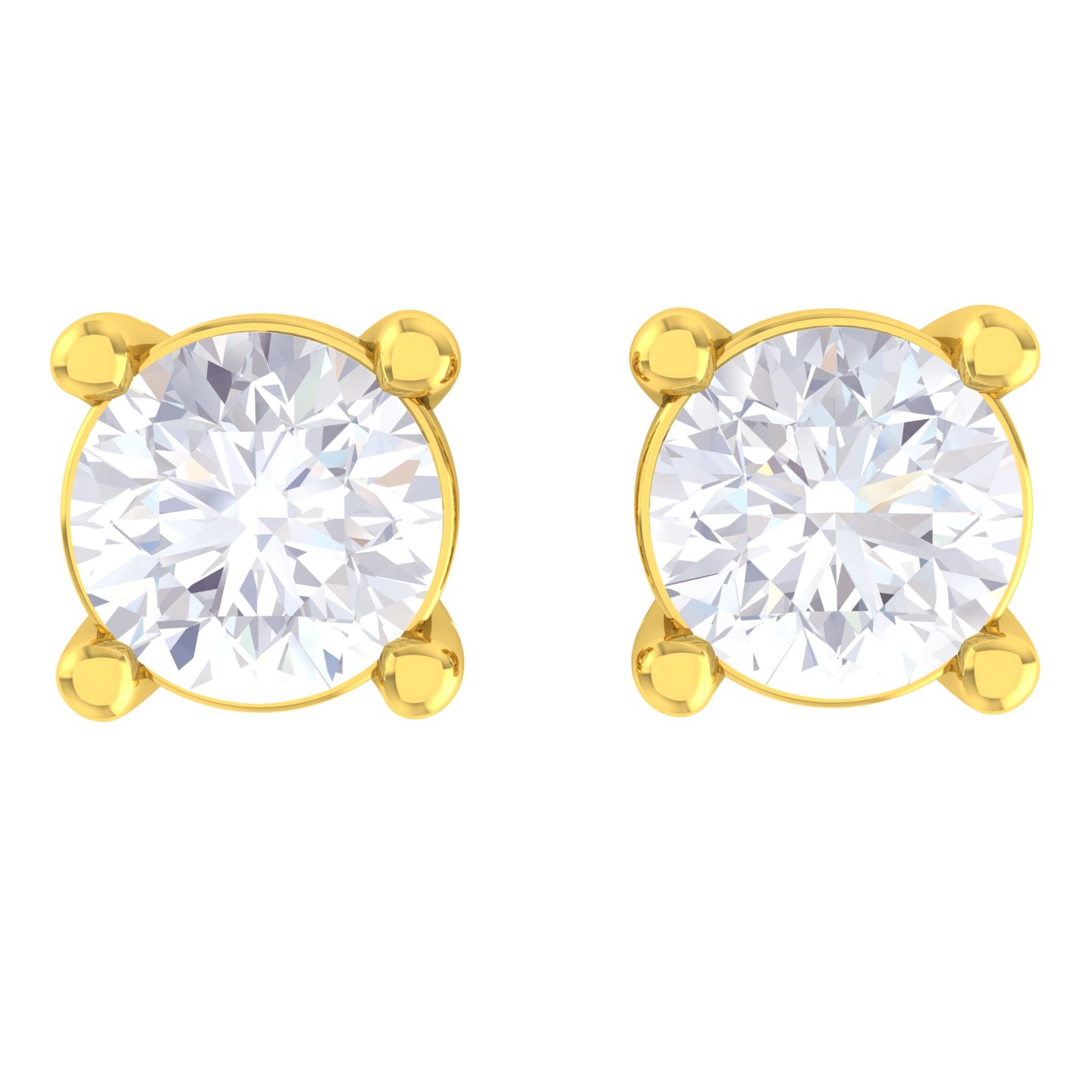 Round Lab Grown Diamond Solitaire Stud Earrings