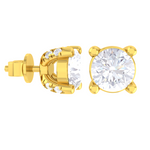 Round Lab Grown Diamond Solitaire Stud Earrings