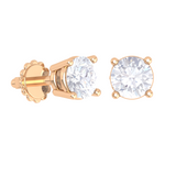 Round Lab Grown Diamond Solitaire Stud Earrings
