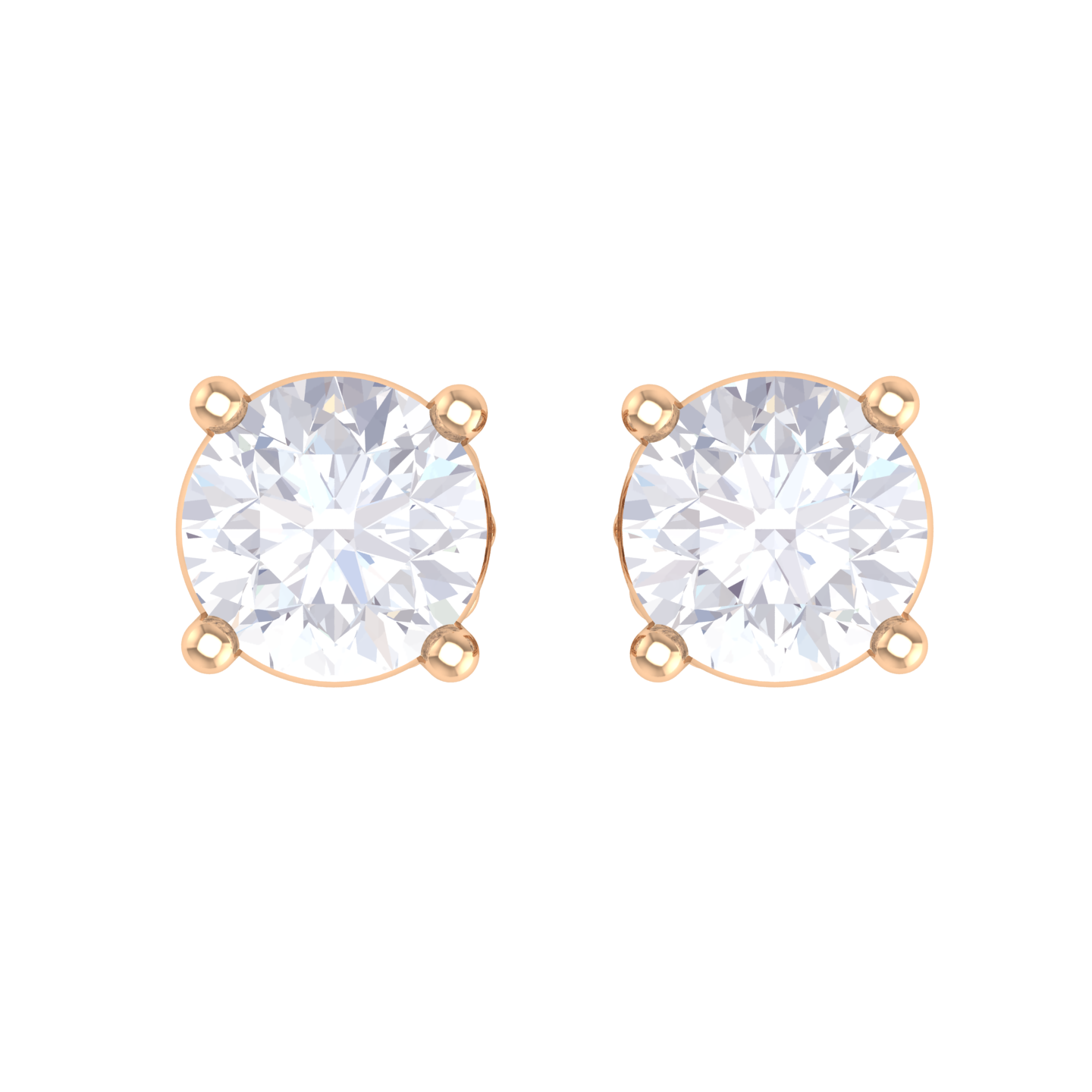Round Lab Grown Diamond Solitaire Stud Earrings