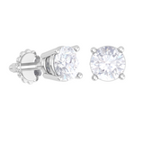 Round Lab Grown Diamond Solitaire Stud Earrings