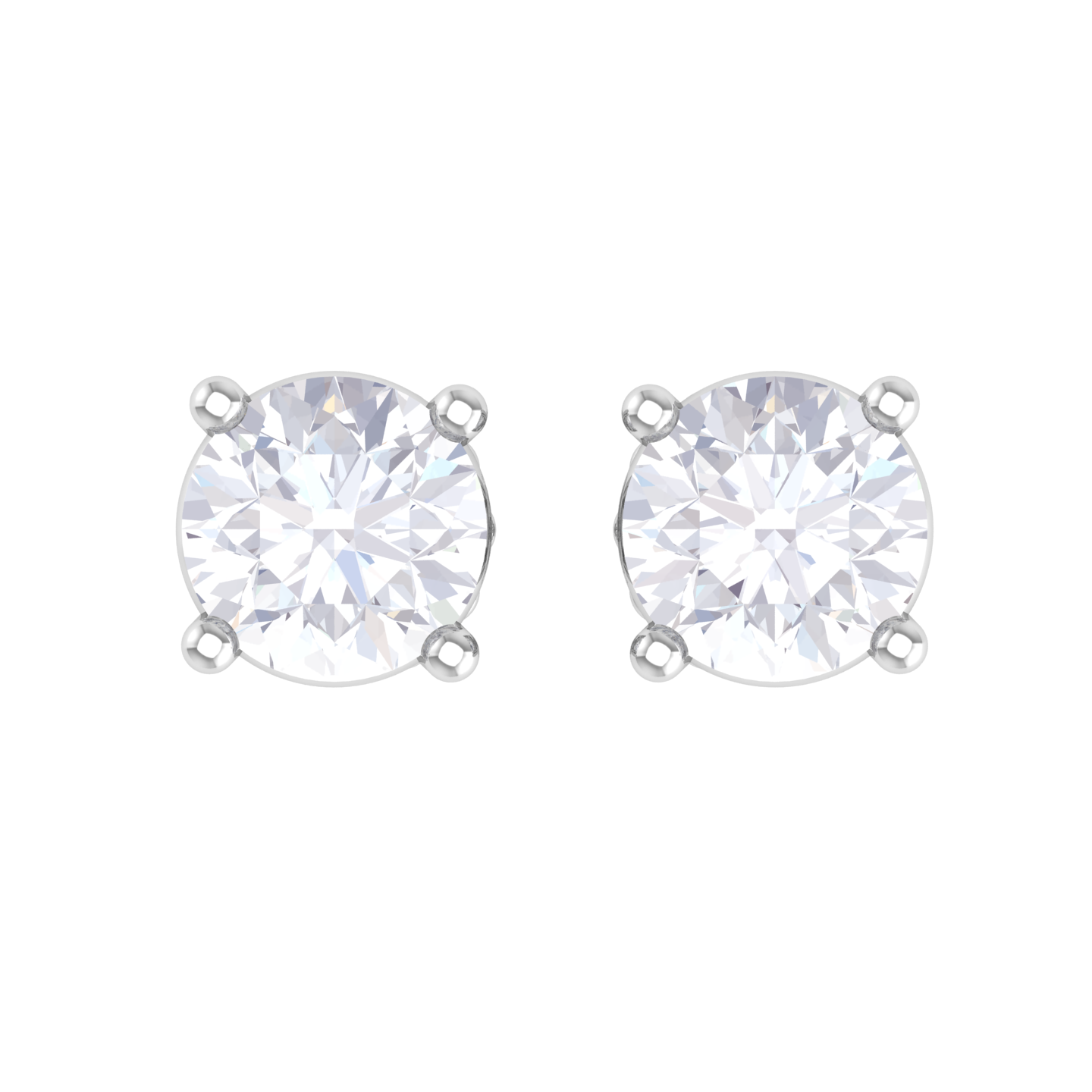 Round Lab Grown Diamond Solitaire Stud Earrings
