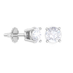 Round Lab Grown Diamond Solitaire Stud Earrings