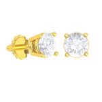 Round Lab Grown Diamond Solitaire Stud Earrings