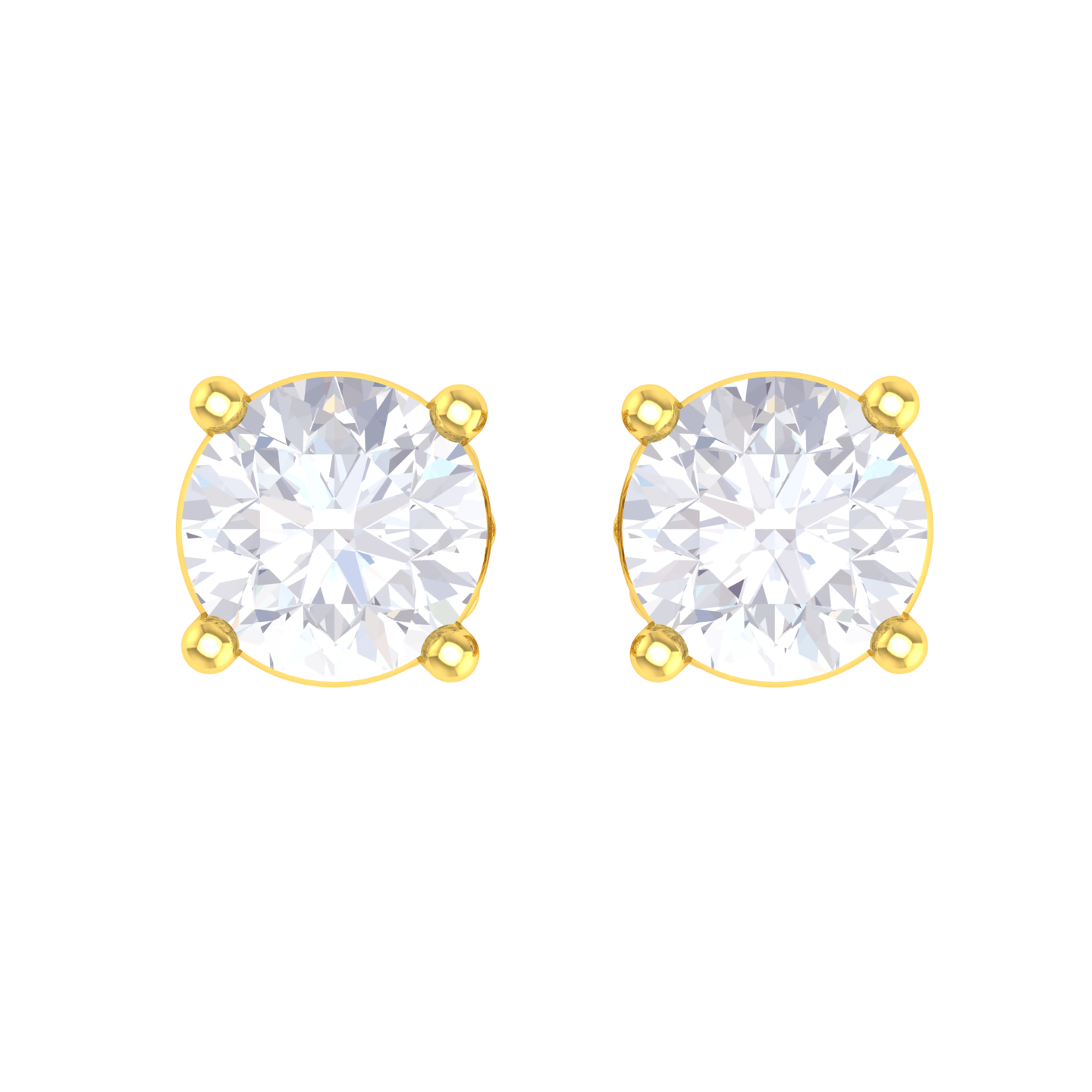 Round Lab Grown Diamond Solitaire Stud Earrings