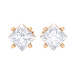 Princess-Cut Lab Grown Diamond Solitaire Stud Earrings