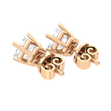 Princess-Cut Lab Grown Diamond Solitaire Stud Earrings
