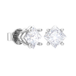 Princess-Cut Lab Grown Diamond Solitaire Stud Earrings