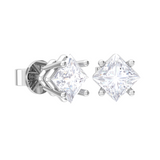 Princess-Cut Lab Grown Diamond Solitaire Stud Earrings