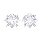 Princess-Cut Lab Grown Diamond Solitaire Stud Earrings