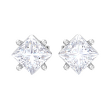 Princess-Cut Lab Grown Diamond Solitaire Stud Earrings