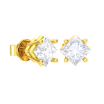 Princess-Cut Lab Grown Diamond Solitaire Stud Earrings