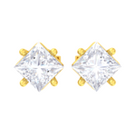 Princess-Cut Lab Grown Diamond Solitaire Stud Earrings