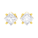 Princess-Cut Lab Grown Diamond Solitaire Stud Earrings