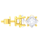 Princess-Cut Lab Grown Diamond Solitaire Stud Earrings