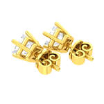 Princess-Cut Lab Grown Diamond Solitaire Stud Earrings