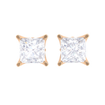 Princess-Cut Lab Grown Diamond Solitaire Stud Earrings