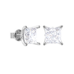 Princess-Cut Lab Grown Diamond Solitaire Stud Earrings