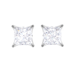 Princess-Cut Lab Grown Diamond Solitaire Stud Earrings
