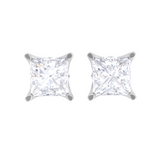 Princess-Cut Lab Grown Diamond Solitaire Stud Earrings