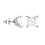 Princess-Cut Lab Grown Diamond Solitaire Stud Earrings