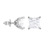 Princess-Cut Lab Grown Diamond Solitaire Stud Earrings